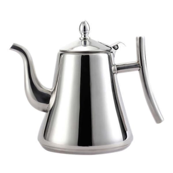 Tekedel med filter, rustfrit stål 201, svanehalstud til kaffe og te, 2,4L