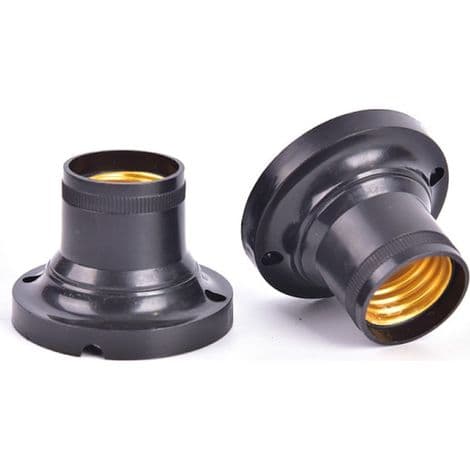 Pakke med 10 E27-fatninger for LED-lamper. Svart