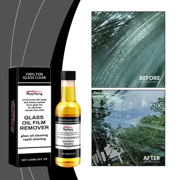 Rayhong 150ml/boks frontrute oljefilmfjerner - hydrofob dyprensende oljefilm- og antiduggfjerner for bilfrontruter