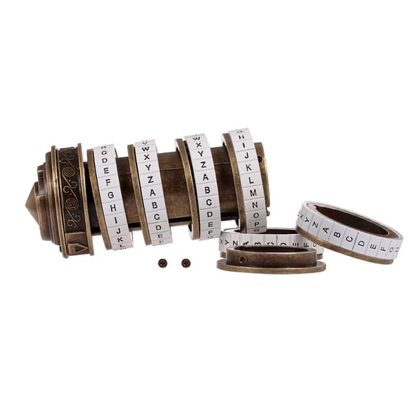 Cryptex metallås med Leonardo da Vinci-kode, bryllupsgave, ringer med passord.