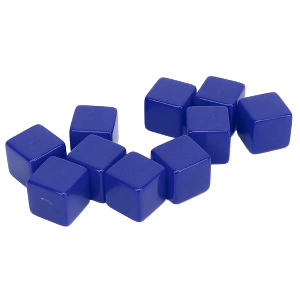 30-delt blank terningesett 16 mm 6-sidet opptakbart for DIY matematikkundervisning - blå
