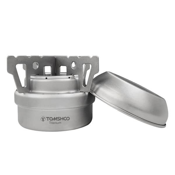 Bærbar Titanium Alkoholbrænder til Camping, Mini Backpacking, med Robust og Kompakt Stativ