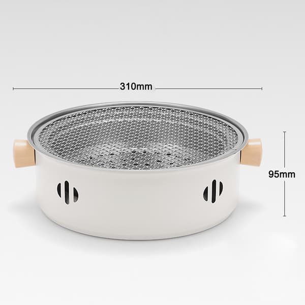 Bærbar kulgrill i rustfrit stål med separat rist til camping og picnics