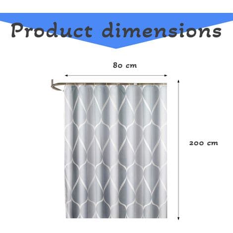 Bruseforhæng - 80x200 cm - Vandtæt, Skimmelresistent Polyester - Til Badeværelse - 1 Styk