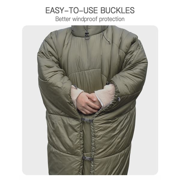 Multifunktionel varm vinterhængekøjetæppe/poncho til camping og vandreture