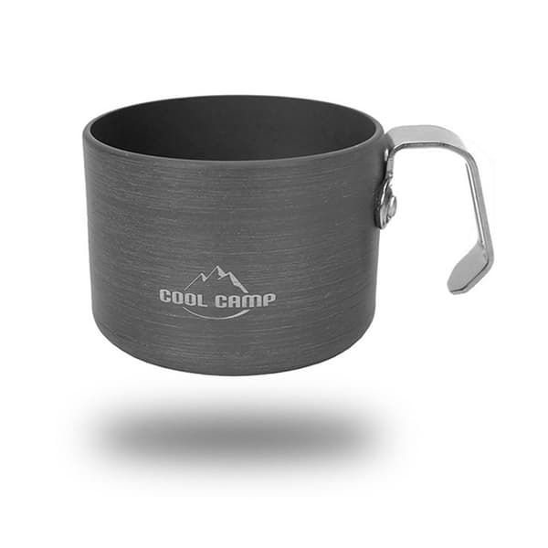 COOLCAMP Lättviktsmugg i aluminium för camping, resor, picknick, kaffe, te, 160 ml