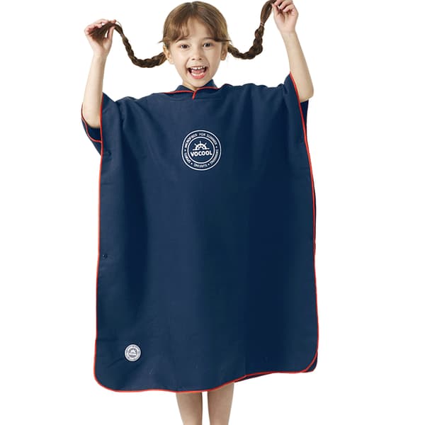Badehåndklæde med hætte til børn, hurtigtørrende poncho-håndklæde til strand og pool, blødt og holdbart