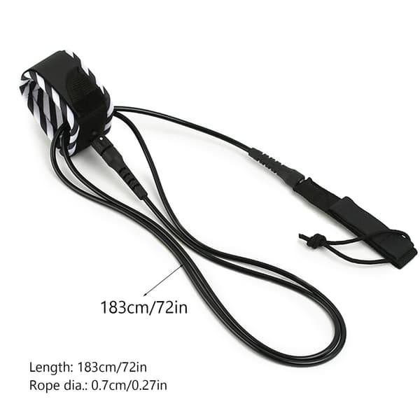 Surfbrädsleash med elastisk stålgrosfär TPU 6FT/8FT/10FT ankelrem