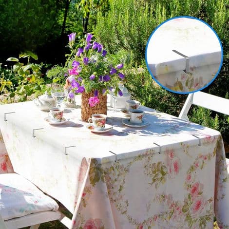 Dugklemmer - Rustfrit Stål - Til Udendørs Borde, Have, Terrasse - 12 Stykker