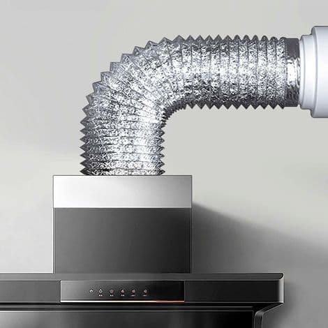Afløbsrør i aluminium - 150 mm diameter - 3 m længde - Til aircondition og drivhuse - Med 2 slangeklemmer
