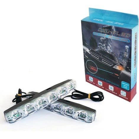Universelle 12V DC 6 LED kjørelys for biler