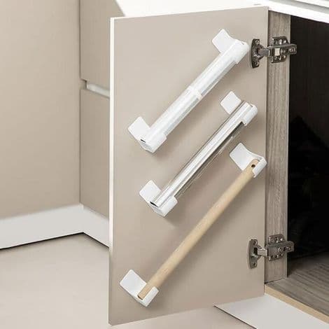 Sett med 4 søppelposedispensere uten boring. Veggmontert holder for plastposer. Handleposeholder.