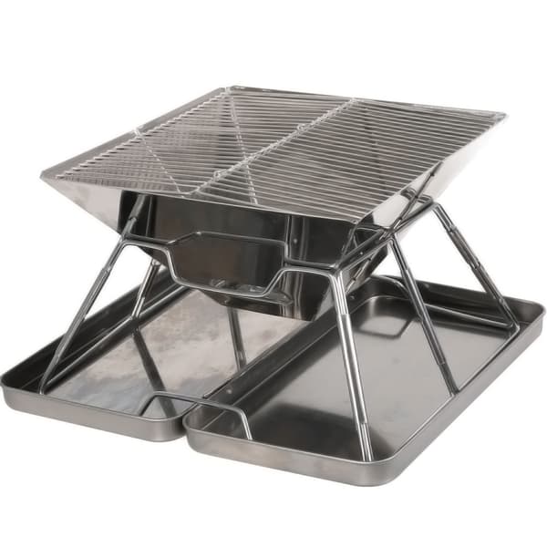 Sammenklappelig grill i rustfrit stål til camping, backpacking og udendørs aktiviteter