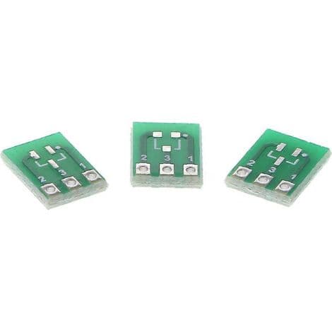 Pakke med 10 SMD SOT23-3 til DIP SIP3 dobbeltsidede adaptere til DIY printplader