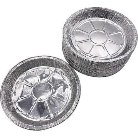Terteform - Aluminium - 23 cm - Engangs - For terter og quicher - Pakke med 50