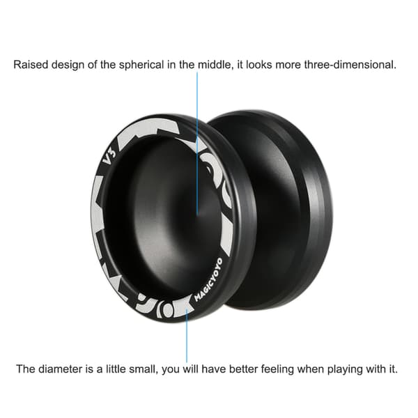 Yo-yo Magic Yoyo V3 Responsive CNC aluminiumlegering til børn drenge piger sort