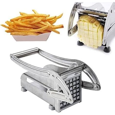 Manuell pommes frites-kutter i rustfritt stål. Chipsmaskin