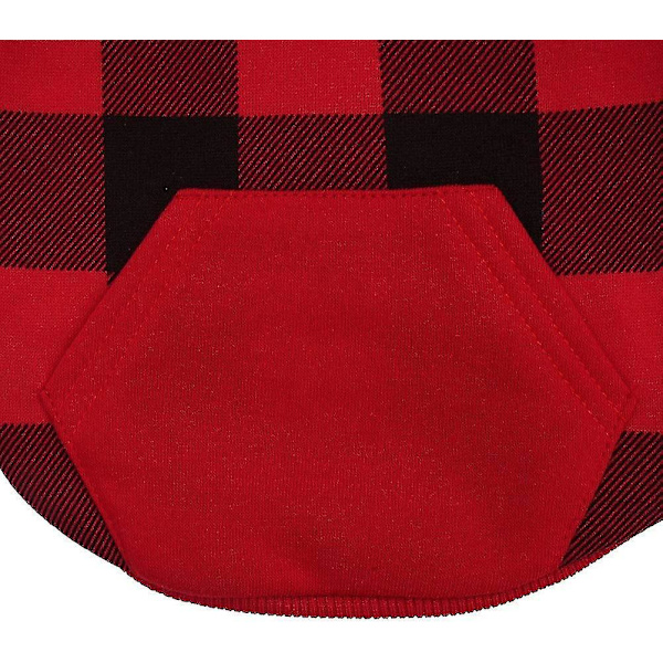 Ruudullinen koiran huppari Lemmikkieläinten vaatteet Paidat hatulla pienille suurille koirille XL