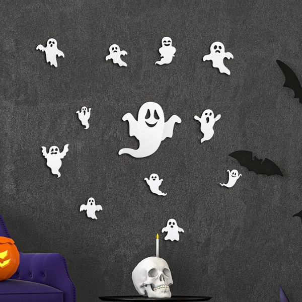 Halloween Väggdekor Söt Spöke Stickers Dekaler Dekoration 3D Bat