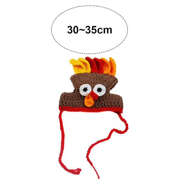 Kattdräkt kalkonhatt Halloween Thanksgiving Party Handgjord Brown M