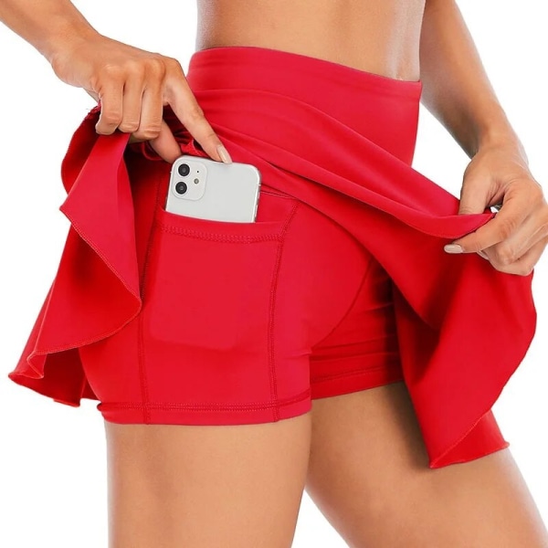 Cloud Hide Tenniskjolar Dam Sport Golf Plisserad kjol Fitness Shorts Hög midja Atletisk Snabbtorka öpning Kort Sport Skort PinkNOPocket L