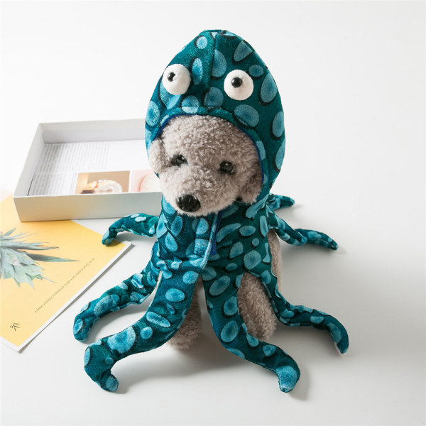Octopus Pet Hund Katt Halloween Xmas Cosplay kostymkläder L