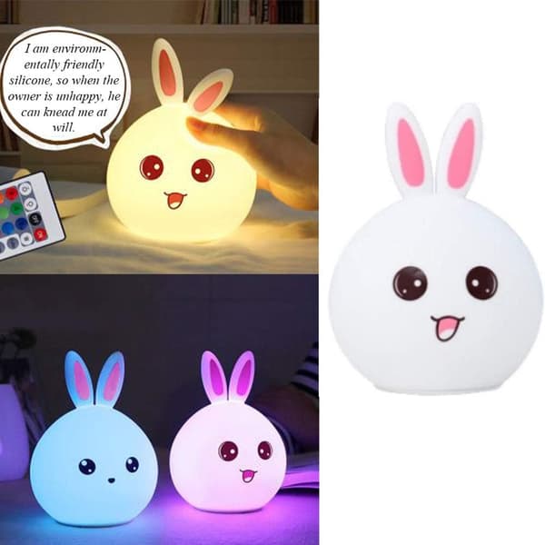 LED silikon nattlys Fargerikt nattlys for barn USB-lading