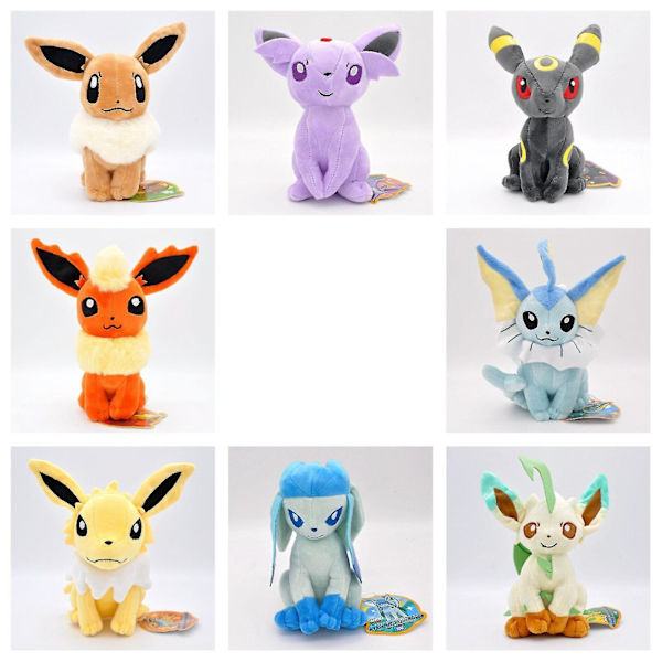 Plysjdukke Eevee fylt leketøy Barnepresenter Bursdagsgave Gray