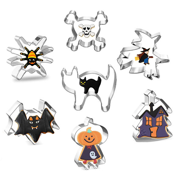 7 stk Halloween former i rustfritt stål for produksjon