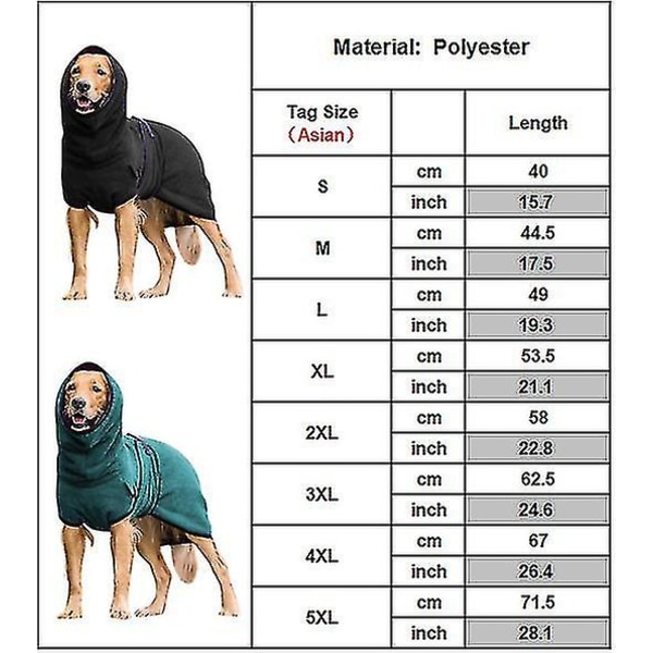 Pet Hund Kläder Handduk Torkning orgonrock Kappa Valp Varmare kläder M