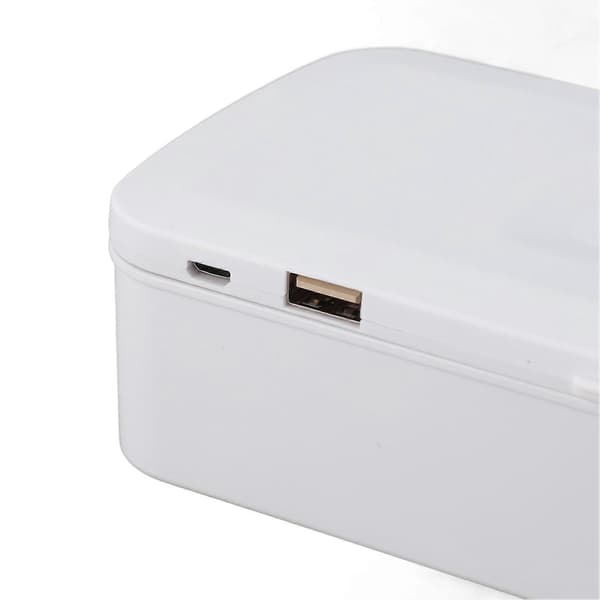 Ultraviolet Renseboks Dobbelt USB-interface 360 Graders Rengøring 1200mAh 5W UV Boks Renser Hvid