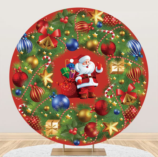 100 cm Julfotografi Bakgrund Pine Santa Claus Presentbox Ro