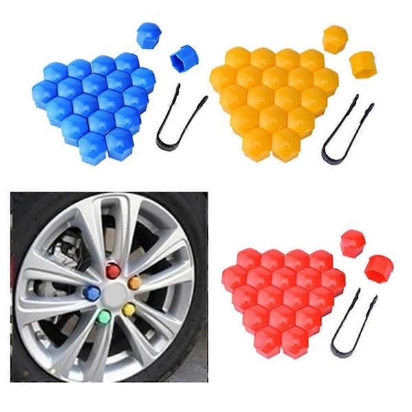 20 stk universelle rustfrie 17 mm bilfelgdeksler for hjulmuttere