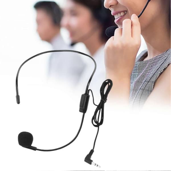 Kablet mikrofonheadset 3,5 mm klar lyd Plug And Play justerbar vinkel forelæsningsmikrofon til konferencesnakundervisning
