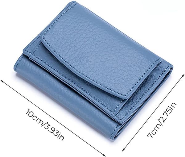 RFID blød læderpung (Treasure Blue) - foldbar kortpung til kvinder