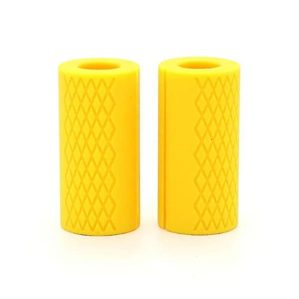 "Fat Grips 2st, Hantel & skivstång tjock stång, tyngdlyftande greppadapter, muskelbyggare, gymtillbehör Yellow