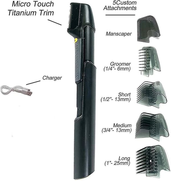 Titanium Trim Hårklippeværktøj, Kropshårstrimmer, trådløs