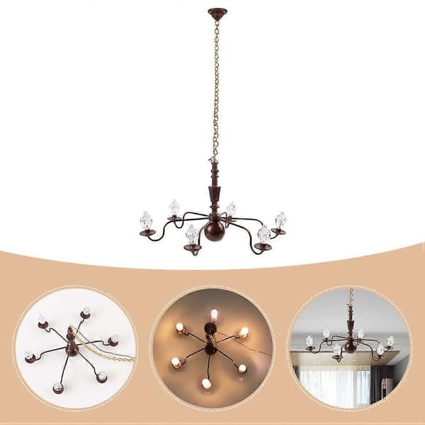 Miniature loftslampe Lille lysende loftslampe Sandbord Bygning DIY Materiale
