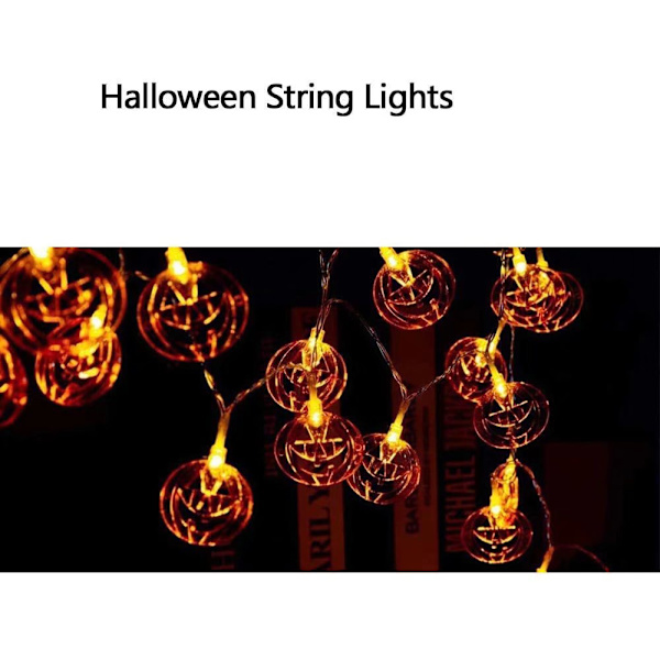 Halloween LED Jack-o-lantern Lys Kæde Halloween Belysning, 2
