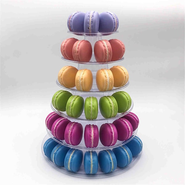3/4/5/6 Tier Cake Stand Transparent Glas Display Brick Rack Dekorverktyg