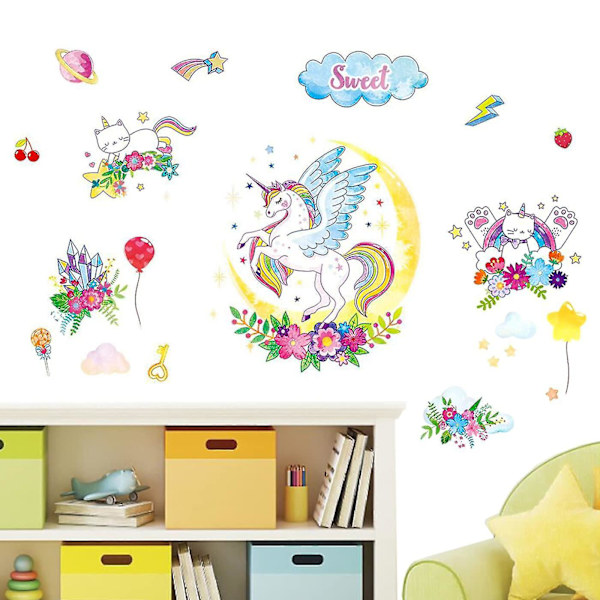 Autocollants muraux pour enfants, autocollant mural licorne, auto