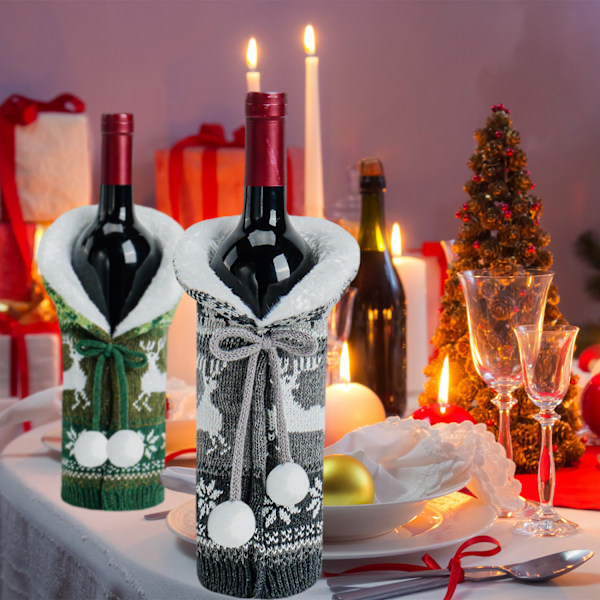 Objet déco cache bouteille de vin pour Noël