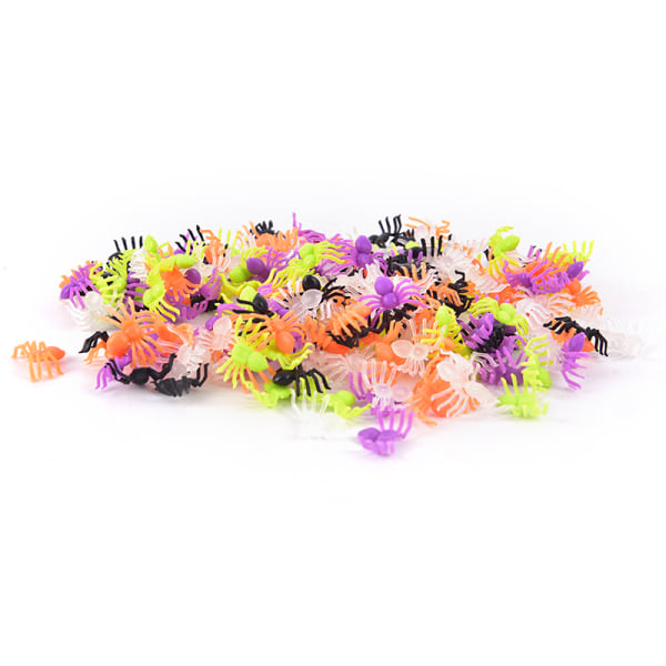 200ST/ Set Halloween Plast Miniatyr Spindlar Dekorera random color