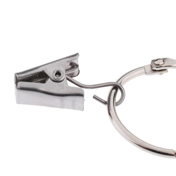 1/2/3/5 12st Gardinringkrok med klämmor med ögon Portable Silver 30mm 5Set