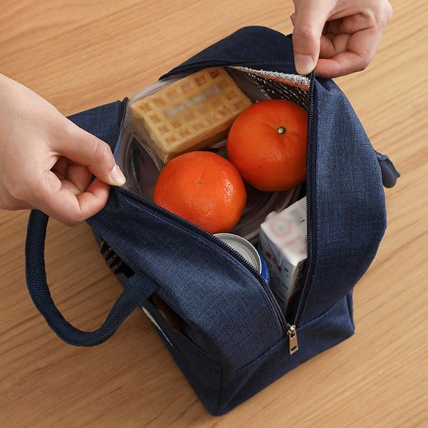 Ny Bärbar Thermal Värmeisolerad Lunchbox kylväska Grey