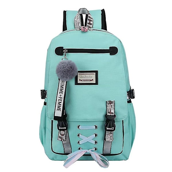 Ryggsäck Skolväskor För tjejer Nylon Vattentät College Ryggsäck Mode Casual Light Green