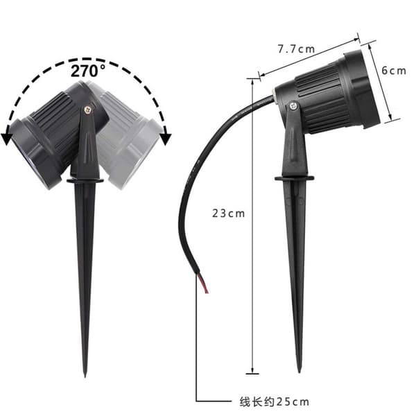 vedenkestävä ulkokohdevalaisin 10 COB LED-kohdevaloa LED-nurmikkovalaisin 5Wstift 10 st Varm vit