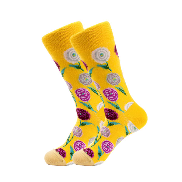 1/2/3/5 Färgglada Blomma Och Växter Strumpor För Dam - Lämplig 3#One size fits all 5PCS
