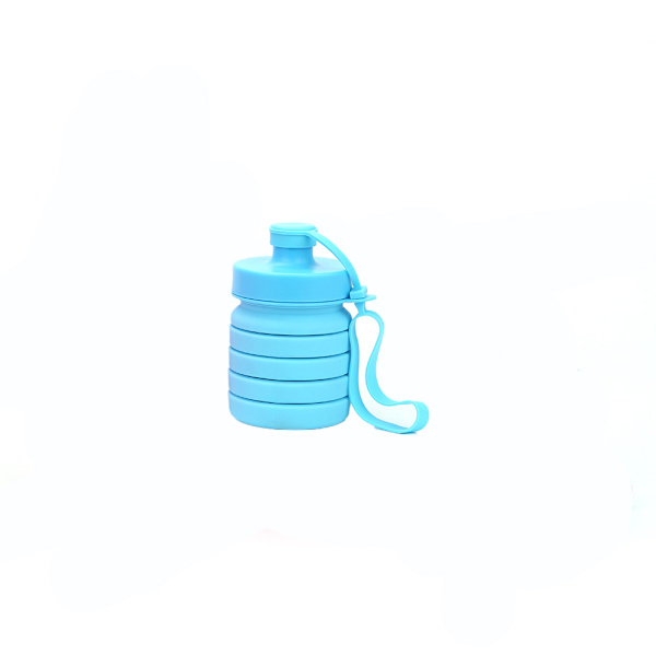 utomhusdrickande silikonkopp, hopfällbar vattenkokare igång Blue 500ML