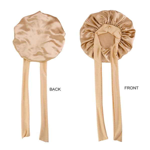 Rund elastisk satin sovehætte (guld), elastisk pandebånd